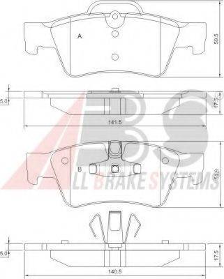 A.B.S. 37509 OE - Гальмівні колодки, дискові гальма autocars.com.ua