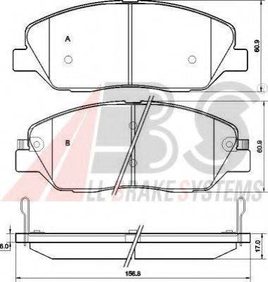 A.B.S. 37522 OE - Тормозные колодки, дисковые, комплект autodnr.net