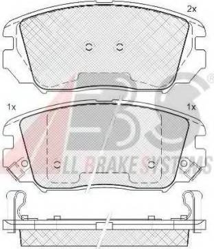 A.B.S. 37525 OE - Тормозные колодки, дисковые, комплект autodnr.net