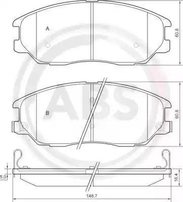 A.B.S. 37548 - Гальмівні колодки, дискові гальма autocars.com.ua