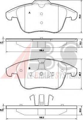 A.B.S. 37568 OE - Гальмівні колодки, дискові гальма autocars.com.ua