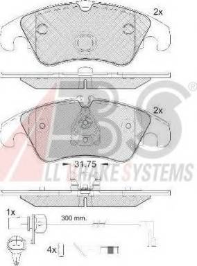 A.B.S. 37587 OE - Тормозные колодки, дисковые, комплект autodnr.net