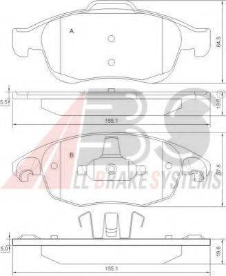 A.B.S. 37598 OE - Тормозные колодки, дисковые, комплект autodnr.net