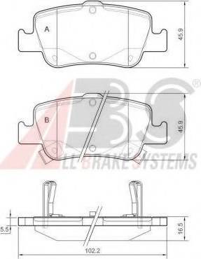 A.B.S. 37616 OE - Гальмівні колодки, дискові гальма autocars.com.ua