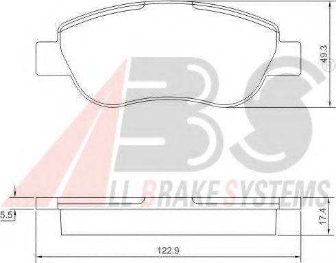 A.B.S. 37623 OE - Гальмівні колодки, дискові гальма autocars.com.ua