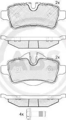 A.B.S. 37642 - Гальмівні колодки, дискові гальма autocars.com.ua