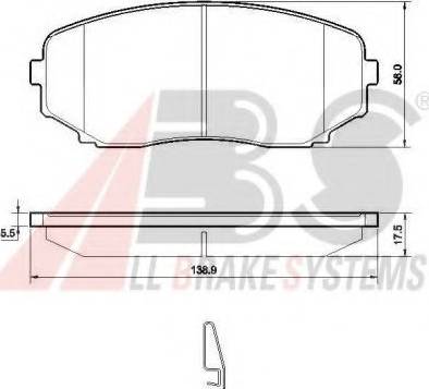 A.B.S. 37643 OE - Гальмівні колодки, дискові гальма autocars.com.ua