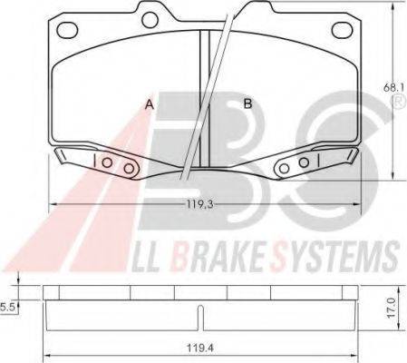 A.B.S. 37649 OE - Гальмівні колодки, дискові гальма autocars.com.ua