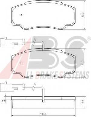 A.B.S. 37666 OE - Тормозные колодки, дисковые, комплект avtokuzovplus.com.ua