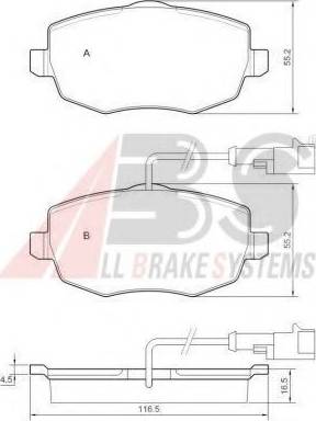 A.B.S. 37676 OE - Гальмівні колодки, дискові гальма autocars.com.ua