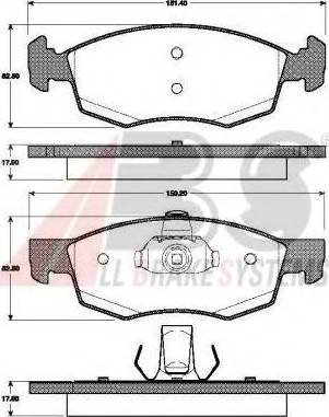 A.B.S. 37679 OE - Тормозные колодки, дисковые, комплект avtokuzovplus.com.ua