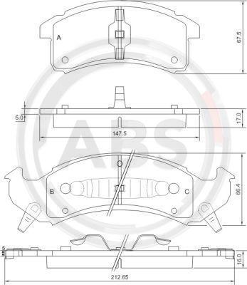 A.B.S. 38623 - Гальмівні колодки, дискові гальма autocars.com.ua