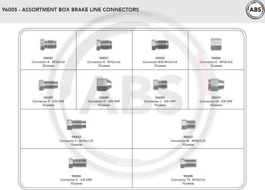 A.B.S. 96005 - Набір дрібних запчастин autocars.com.ua