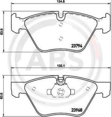 A.B.S. P06036 - Гальмівні колодки, дискові гальма autocars.com.ua