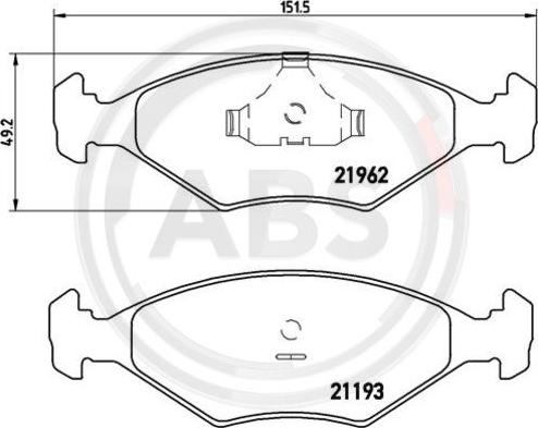 A.B.S. P23055 - Тормозные колодки, дисковые, комплект avtokuzovplus.com.ua