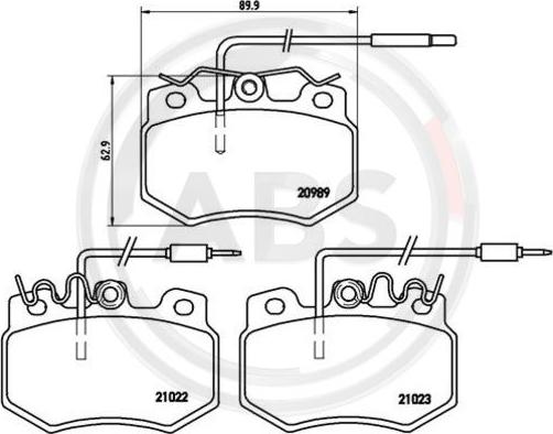 A.B.S. P61031 - Тормозные колодки, дисковые, комплект avtokuzovplus.com.ua