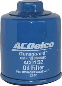 ACDelco AC0152 - Масляний фільтр autocars.com.ua