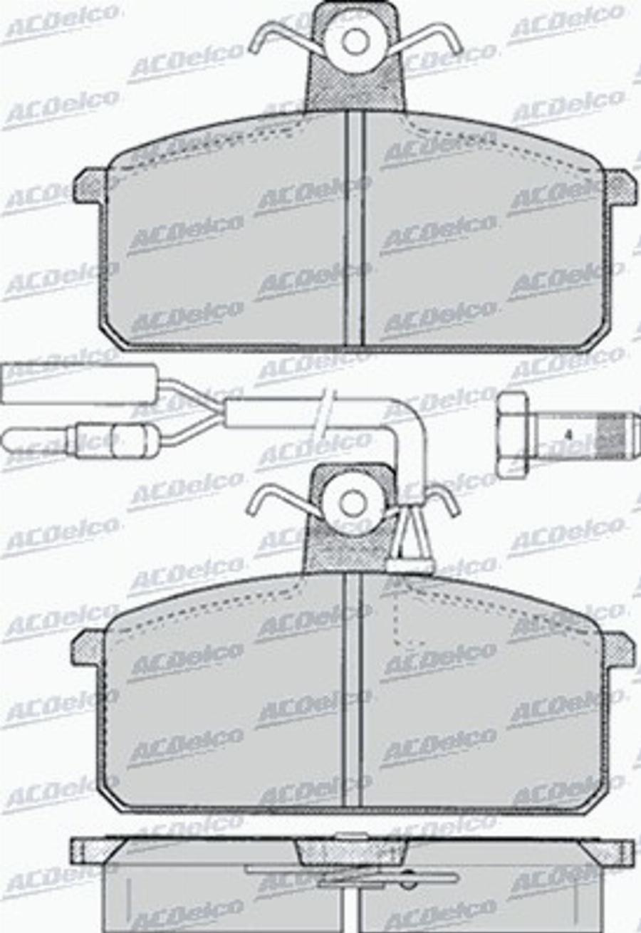 ACDelco AC058097D - Тормозные колодки, дисковые, комплект autodnr.net