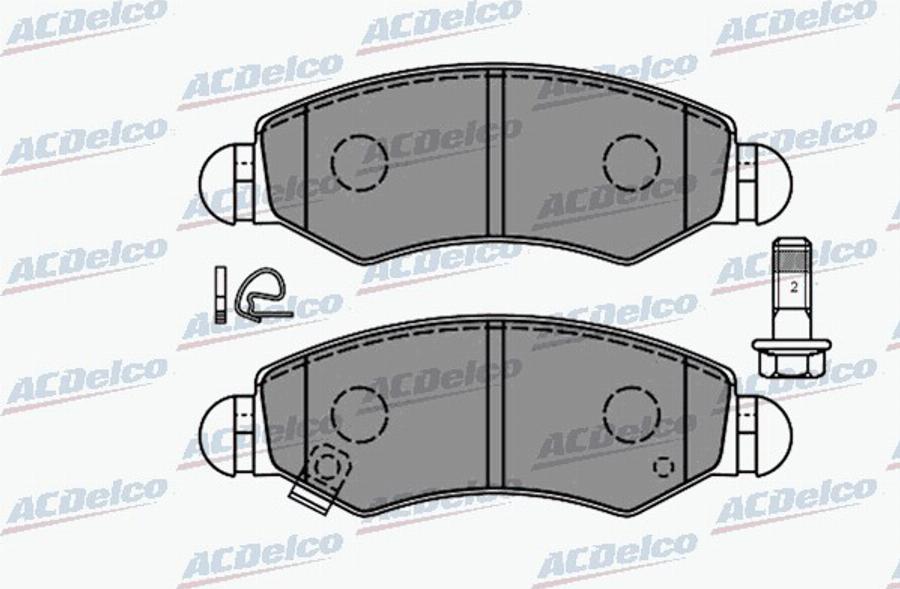 ACDelco AC0581280D - Гальмівні колодки, дискові гальма autocars.com.ua