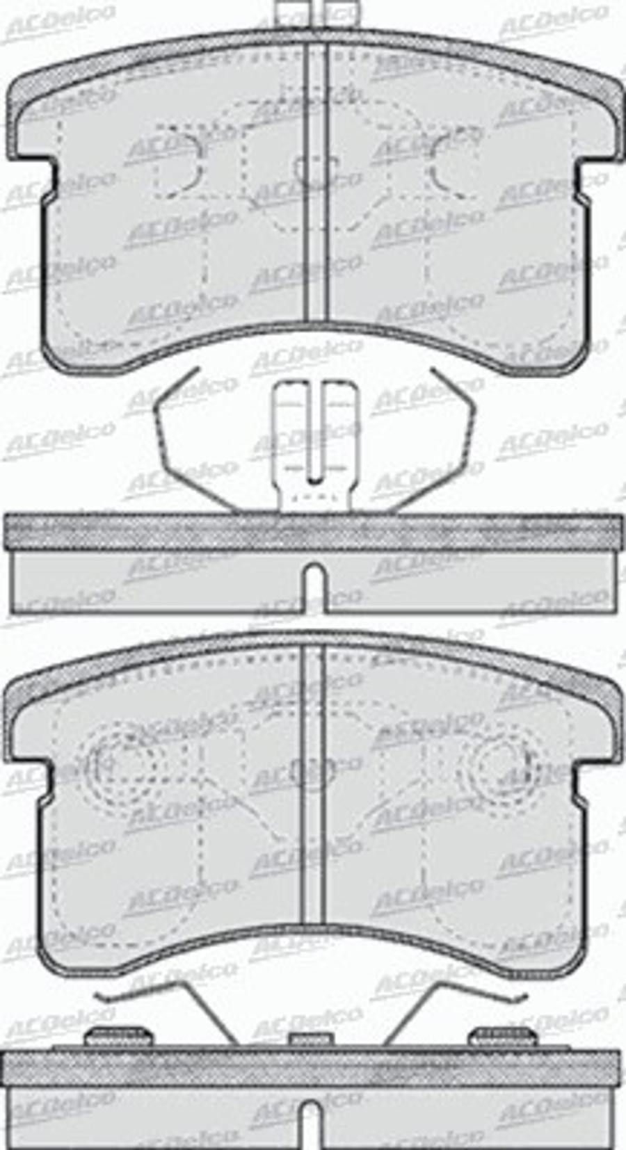 ACDelco AC058458D - Тормозные колодки, дисковые, комплект avtokuzovplus.com.ua