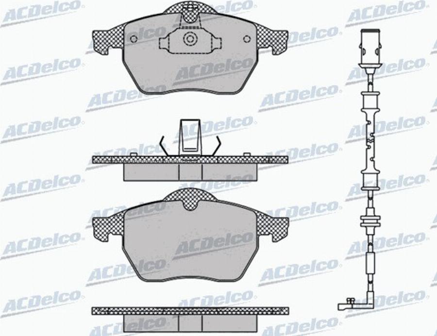 ACDelco AC058635AD - Гальмівні колодки, дискові гальма autocars.com.ua