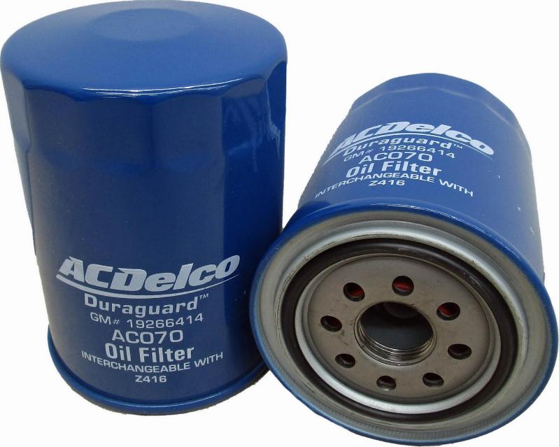 ACDelco AC070 - Масляний фільтр autocars.com.ua