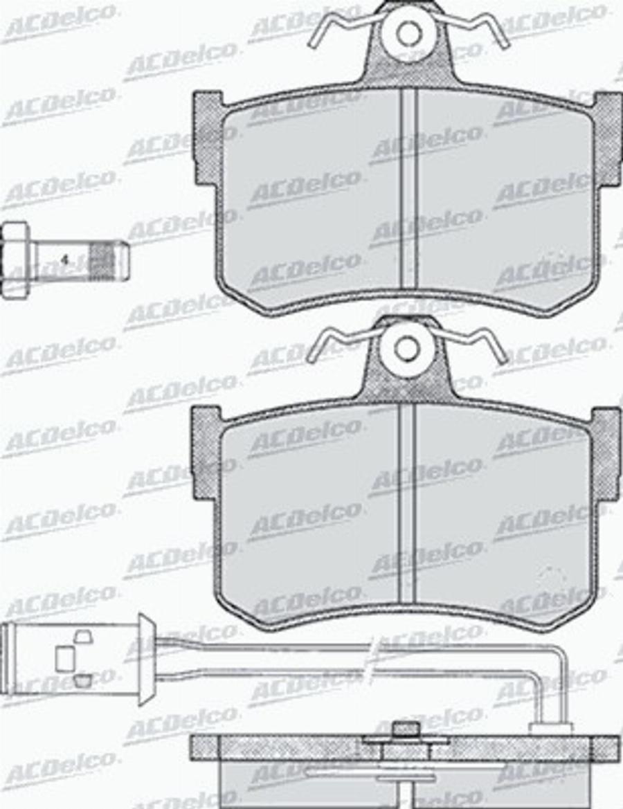 ACDelco AC490081D - Гальмівні колодки, дискові гальма autocars.com.ua