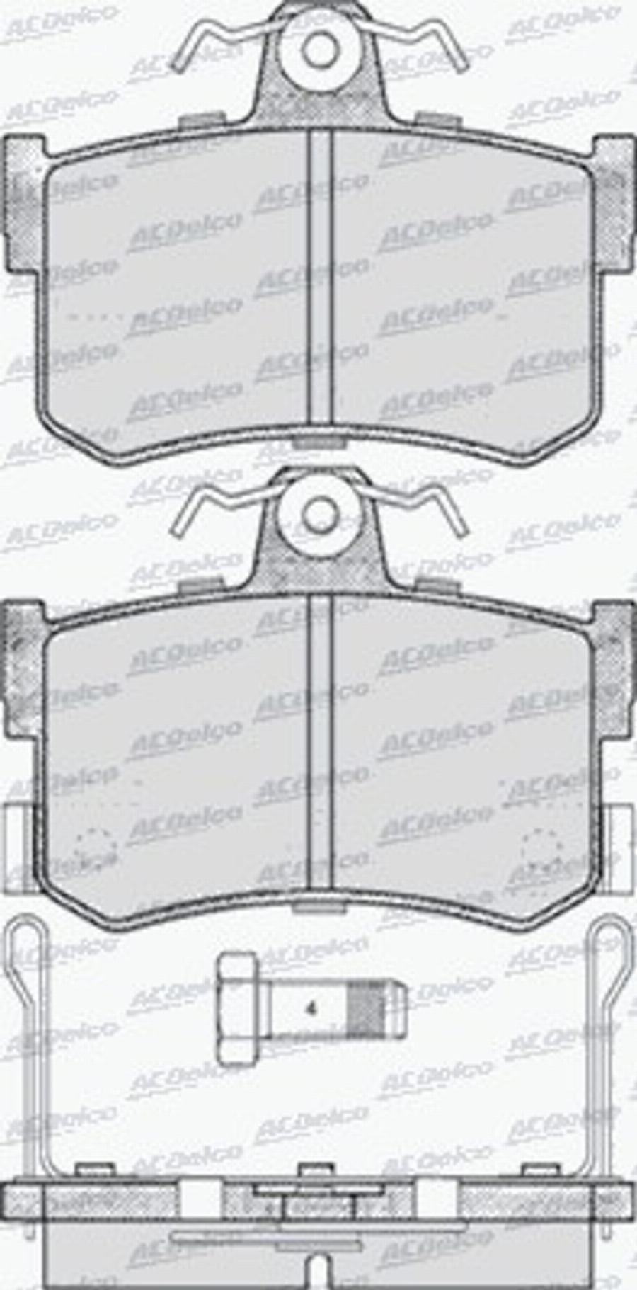 ACDelco AC491381D - Гальмівні колодки, дискові гальма autocars.com.ua