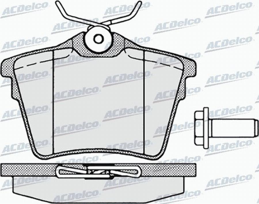 ACDelco AC619981D - Гальмівні колодки, дискові гальма autocars.com.ua