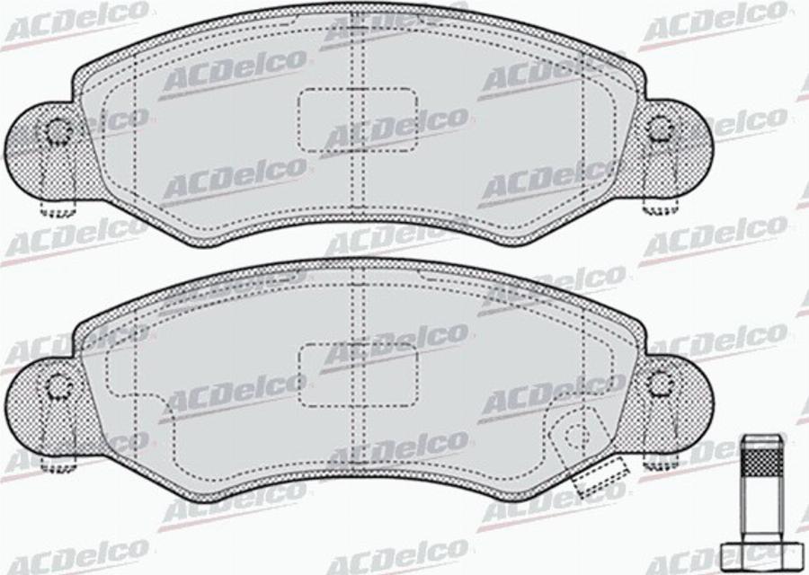 ACDelco AC683181D - Гальмівні колодки, дискові гальма autocars.com.ua