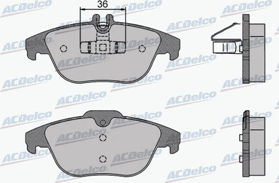 ACDelco AC848981D - Гальмівні колодки, дискові гальма autocars.com.ua