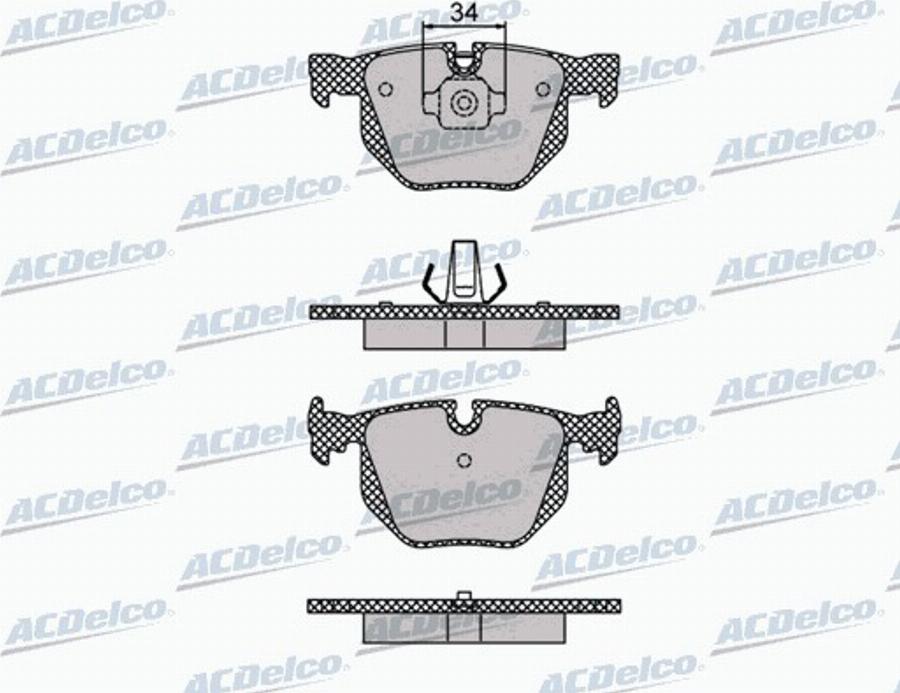 ACDelco AC894981D - Тормозные колодки, дисковые, комплект avtokuzovplus.com.ua