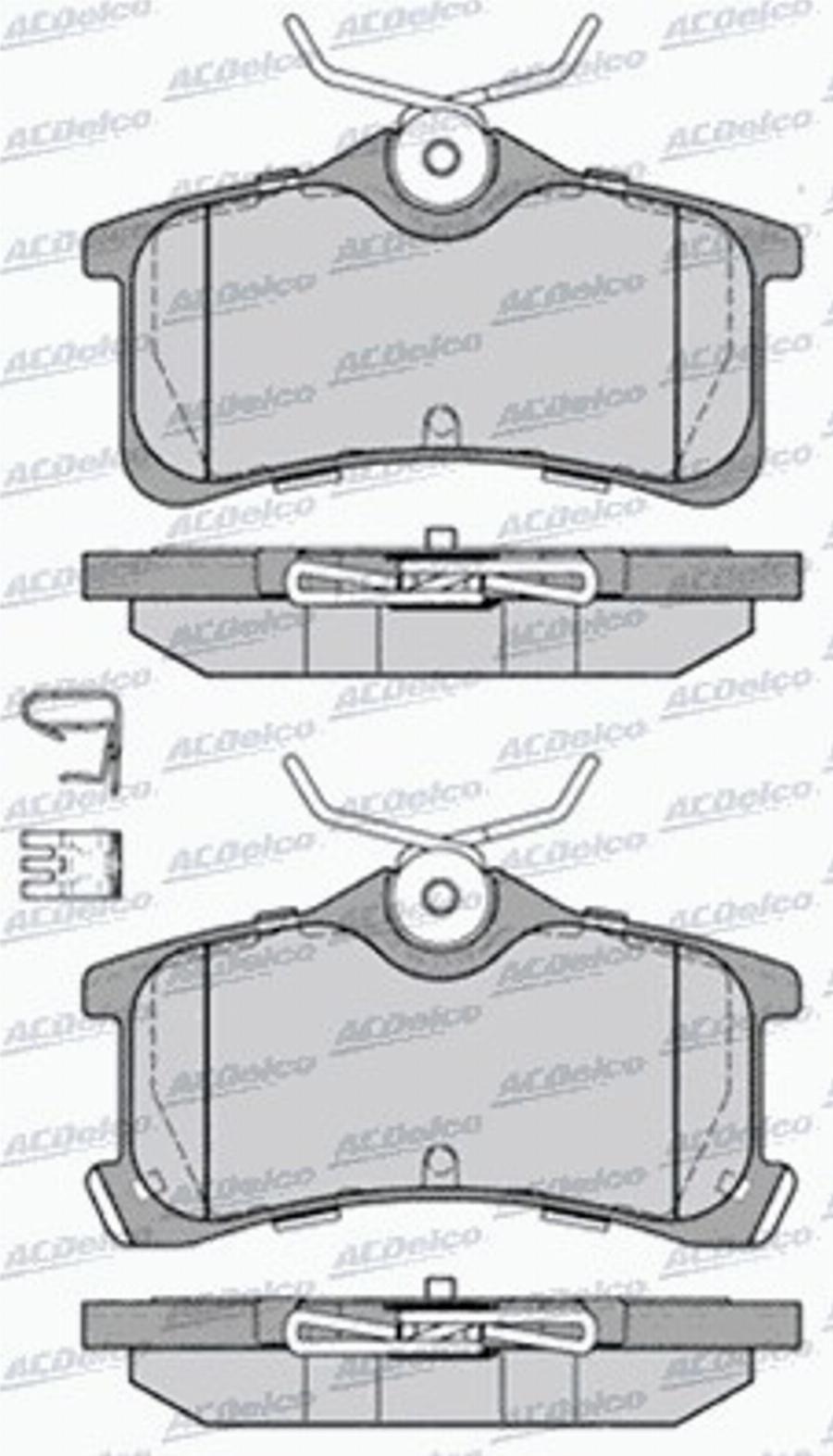 ACDelco AC992581D - Гальмівні колодки, дискові гальма autocars.com.ua