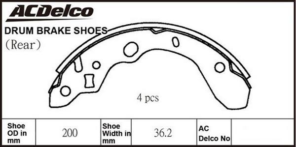 ACDelco ACBS1771 - Комплект тормозных колодок, барабанные avtokuzovplus.com.ua