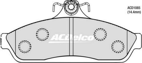 ACDelco ACD1085X - Комплект високоефективних гальмівних колодок autocars.com.ua