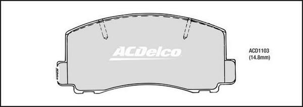 ACDelco ACD1103 - Гальмівні колодки, дискові гальма autocars.com.ua
