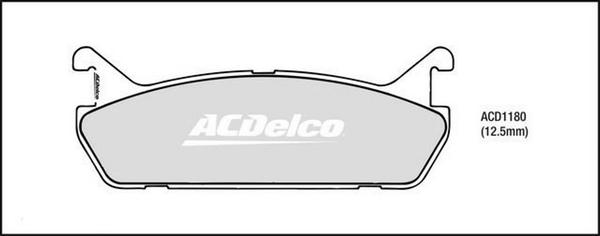 ACDelco ACD1180 - Гальмівні колодки, дискові гальма autocars.com.ua