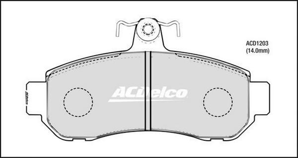 ACDelco ACD1203 - Гальмівні колодки, дискові гальма autocars.com.ua
