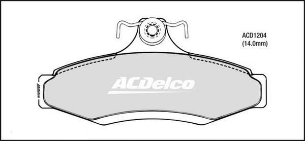 ACDelco ACD1204 - Тормозные колодки, дисковые, комплект autodnr.net
