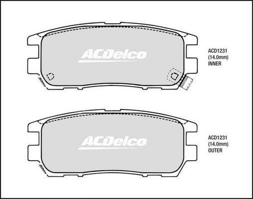 ACDelco ACD1231 - Тормозные колодки, дисковые, комплект autodnr.net