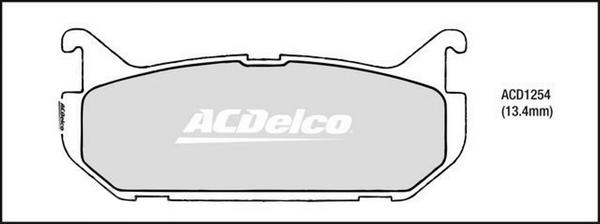 ACDelco ACD1254 - Гальмівні колодки, дискові гальма autocars.com.ua