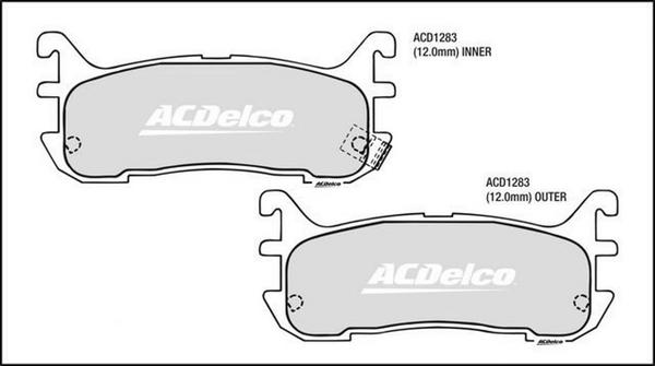 ACDelco ACD1283 - Гальмівні колодки, дискові гальма autocars.com.ua