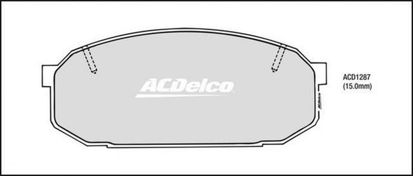 ACDelco ACD1287 - Гальмівні колодки, дискові гальма autocars.com.ua