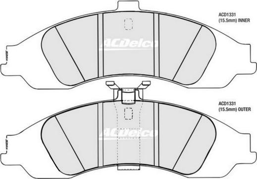 ACDelco ACD1331X - Комплект високоефективних гальмівних колодок autocars.com.ua