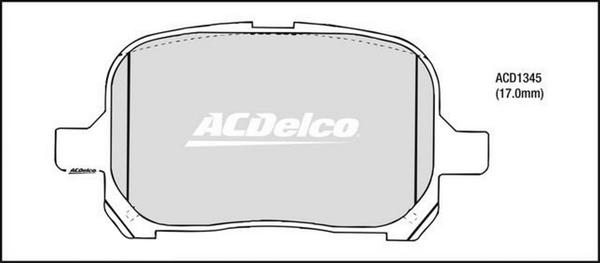 ACDelco ACD1345 - Гальмівні колодки, дискові гальма autocars.com.ua