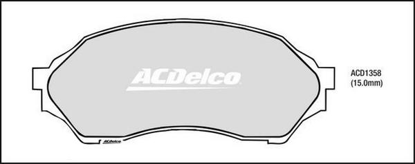 ACDelco ACD1358 - Гальмівні колодки, дискові гальма autocars.com.ua
