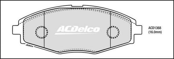 ACDelco ACD1368 - Гальмівні колодки, дискові гальма autocars.com.ua