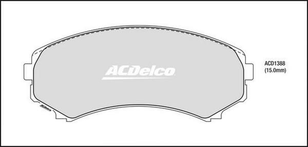 ACDelco ACD1388 - Гальмівні колодки, дискові гальма autocars.com.ua