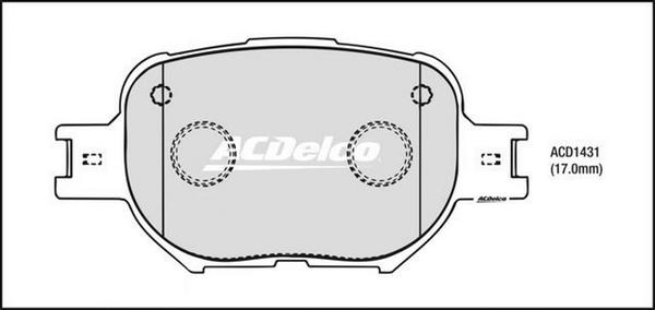 ACDelco ACD1431 - Гальмівні колодки, дискові гальма autocars.com.ua