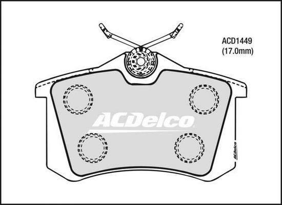 ACDelco ACD1449 - Гальмівні колодки, дискові гальма autocars.com.ua